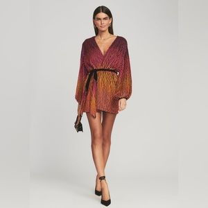 RETROFETE GABRIELLE SEQUIN OMBRE ROBE MINI DRESS WITH SLEEVES SIZE XL